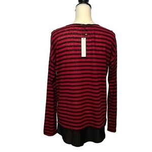Sanctuary Red and Black Striped Long Sleeve Top